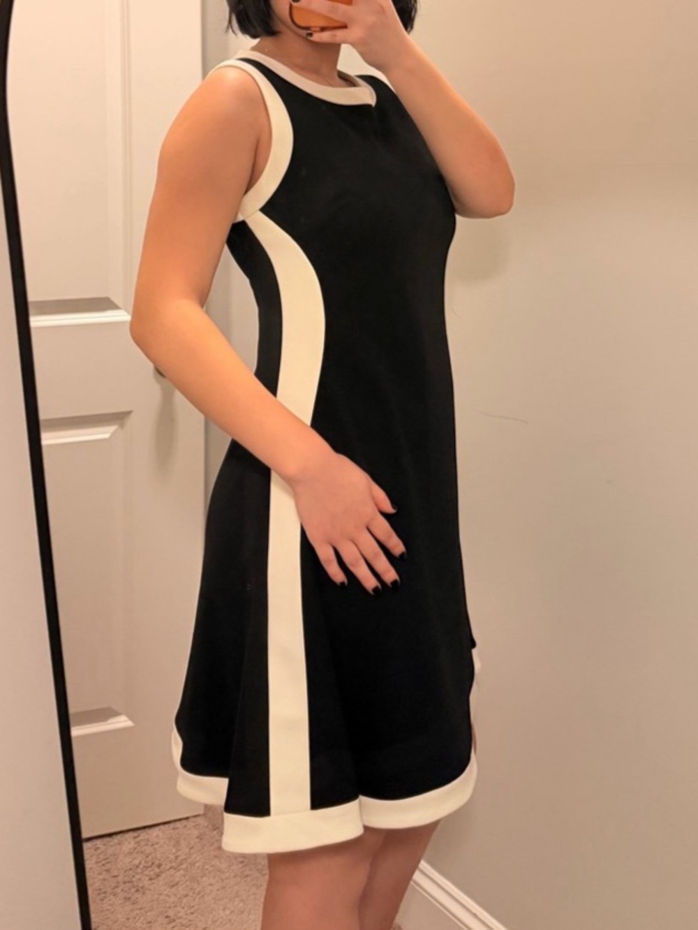 DKNY Color Block Mini Dress Black & White Size 10 Like New